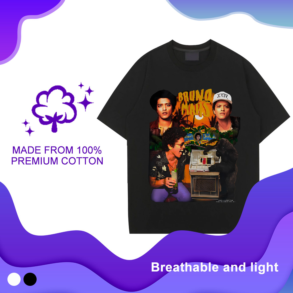เสื้อ BRUNO MARS นักร้อง ผ้าฝ้ายยืดหยุ่น ระบายอากาศได้ แขนสั้น #2