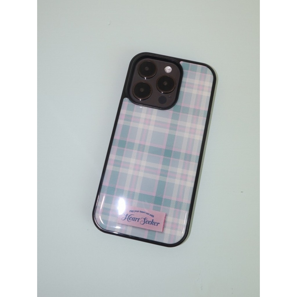 เคสป้องกันโทรศัพท์มือถือ ลายสก๊อต สีม่วง สไตล์เกาหลี สําหรับ Apple Iphone 15pro 14promax 13 12 11