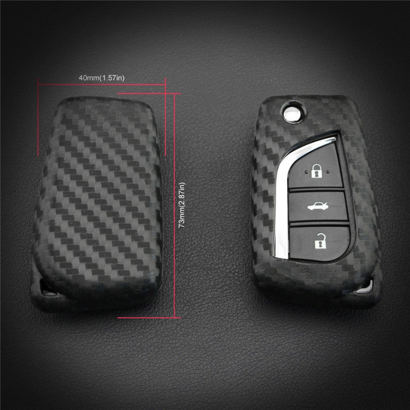 เคสกุญแจรีโมทรถยนต์ คาร์บอนไฟเบอร์ สําหรับ Toyota Fortuner Innova Corolla Camry Chr C-hr Rav4 Avensis Verso Auris Aygo Yaris Hilux Vellfire Revo Altis ราคา ถูกที่สุด ดีลบีเคเค แกลเลอรีภาพที่ 6