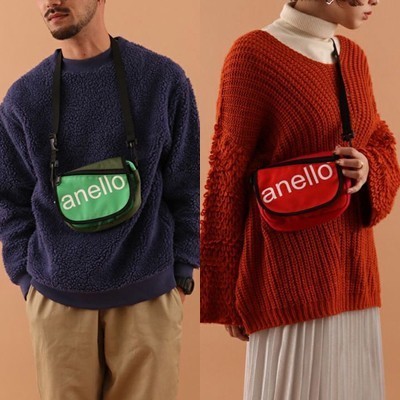 กระเป๋าล่องหน Anelloแท้100% (หิ้วShopมีถุงแบรนด์) mini size กระเป๋าวิ่งคาดเอว SLANTING Shoulder Bag กระเป๋าคาดเอว