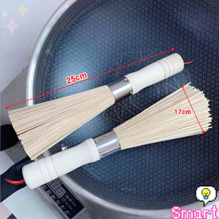 SMART แปรงไม้ไผ่ขัดกระทะ ด้ามไม้หนาจับถนัดมือ Pot cleaning brush
