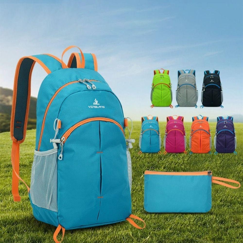 Trendyzone กระเป๋า Duffle, กระเป๋าเป้สะพายหลังพับได้ขนาดใหญ่น้ําหนักเบาพิเศษ, กระเป๋าเป้สะพายหลังปั่นจักรยานซิปกันน้ําแบบลําลองสําหรับการเดินทางกลางแจ้ง