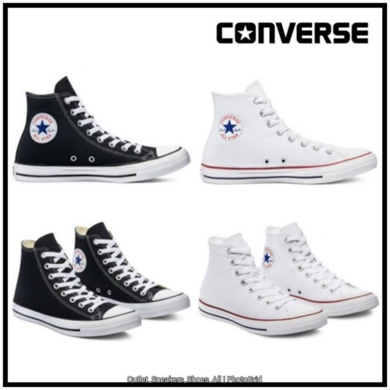Converse Chuck Taylor All Star Hi รองเท้าผ้าใบลําลอง สําหรับผู้ชาย ผู้หญิง สีดํา สีขาว [ของแท้ จัดส่งฟรี]