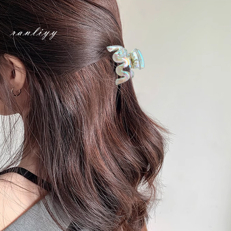 ส่งเร็ว🌼กิ๊บติดผมลายหัวใจโบว์ส์ใสแวววาวที่มีสีสันแฟชั่นสไตล์เกาหลีหรูหราหางม้าเครื่องประดับผมสำหรับผู้หญิง-Ranliyy