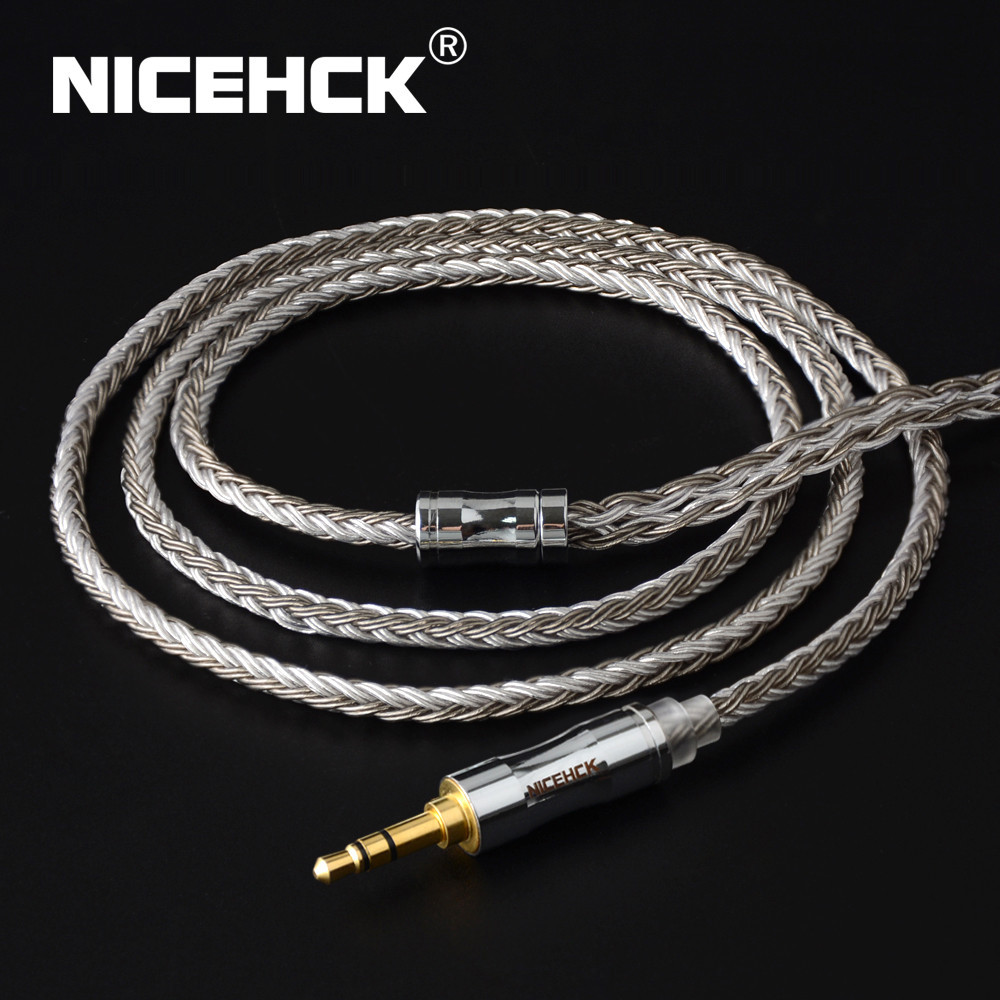 Nicehck C16-4 สายเคเบิลชุบเงิน 16 แกน 3.5 2.5 4.4 มม. ปลั๊ก MMCX 2Pin QDC สําหรับ KZZSX CCATRN TFZ Q