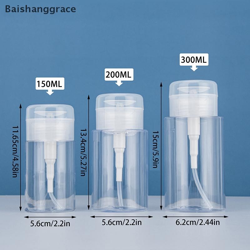Baishangrace 100/150/200ml แบบพกพาขวดรีฟิลพลาสติกยาทาเล็บ Remover แอลกอฮอล์กดของเหลวปั๊มขวด HHT