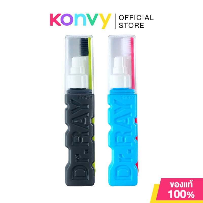 Dr.ray Travel Kit Tooth Brush 1pc + Toothpaste 90g ดร. เรย์ ยาสีฟันและแปรงสีฟันขนาดพกพา (Natural Mint T1C/Charcoal T5C)