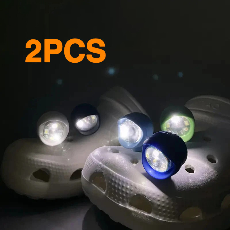 CROCS 2ชิ้นไฟ นํา สําหรับ จระเข้ รองเท้าแสงรองเท้ากันน้ําเด็กอุปกรณ์แสงสว่างกีฬากลางแจ้งรองเท้าแตะอุ