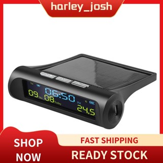 harley_josh Car Solar นาฬิกาดิจิตอล LCD Time Date In-Car อุณ…
