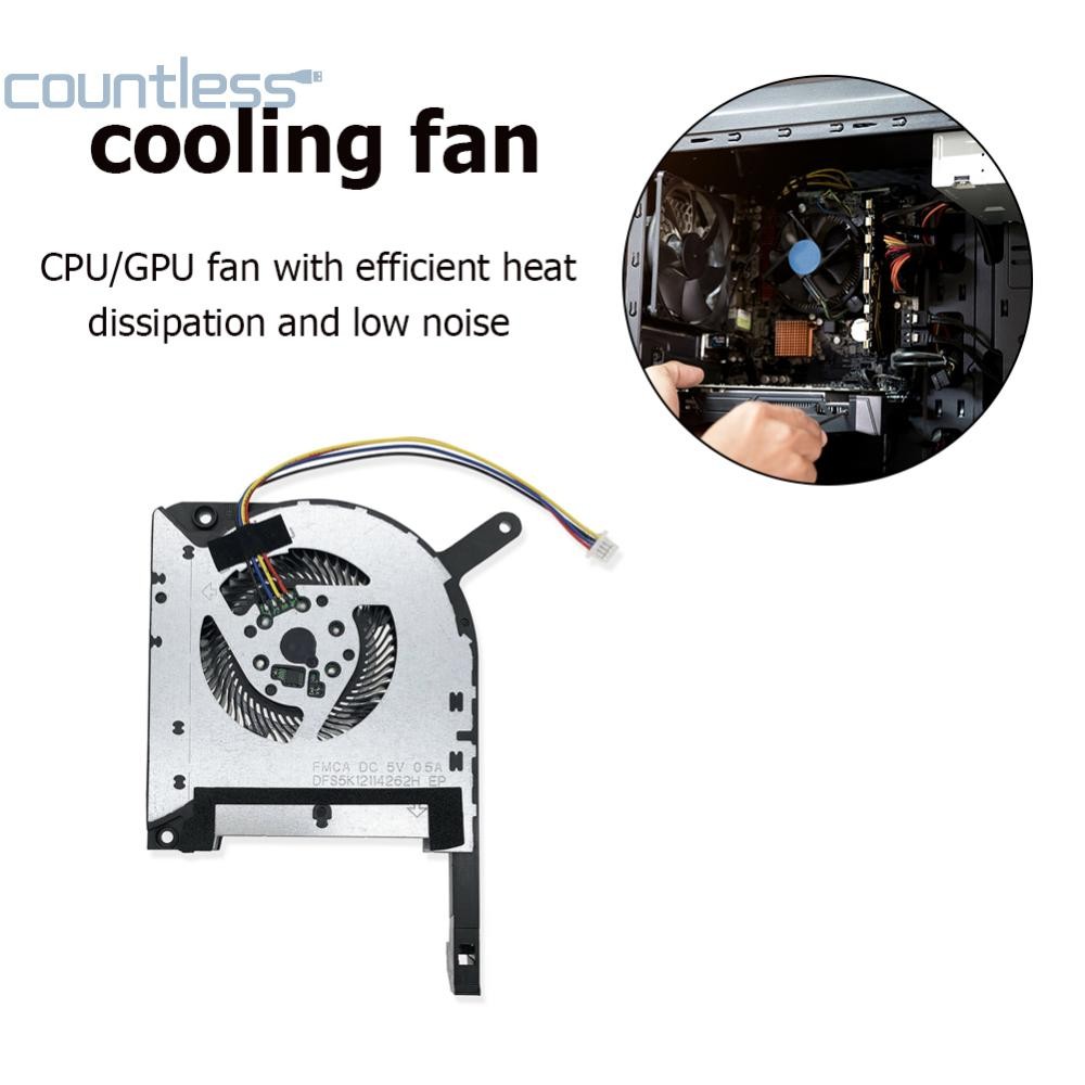 Gpu CPU พัดลมหม้อน้ําคอมพิวเตอร์ Cooler พัดลมสําหรับ Asus TUF Gaming FX505/A15 FA506IU สําหรับ Asus TUF Gaming FX506 FX506LU FX506LH [counterless.th]