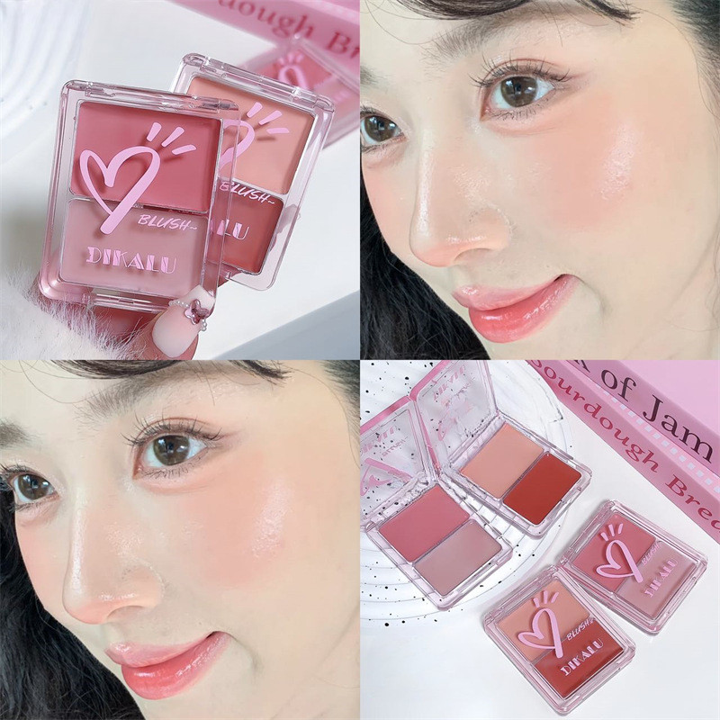 Dikalu Blush Cream Face Brightening คอนทัวร์ และไฮไลท์ All in One Palette 4g