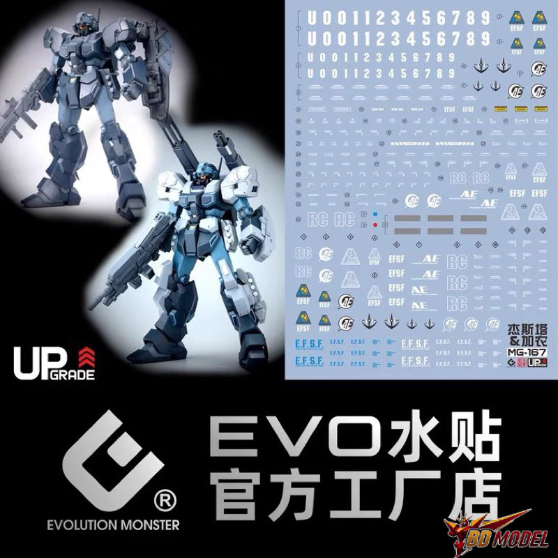 ✅พร้อมส่ง🔥 ดีคอลน้ำ DECAL EVO UPgrade MG RGM-96X Jesta สะท้อนแสงแบล็คไลด์
