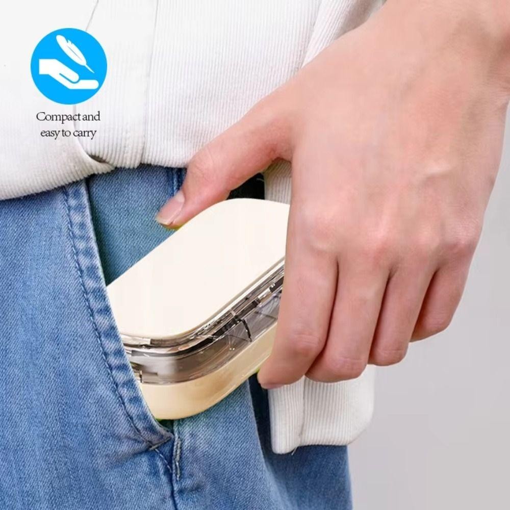 กล่องเก็บเครื่องตัดยา INTI, Divider Organizer กันฝุ่น Quartering Pill Cutter, ยาแท็บเล็ตยา Divider สําหรับยาขนาดเล็กหรือขนาดใหญ่ - รูปที่ 7