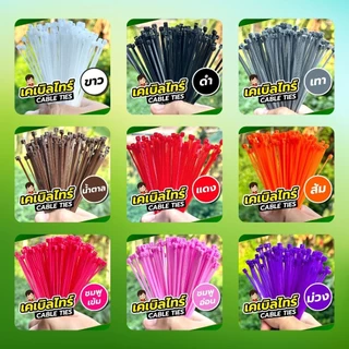 จัดเซท15สี เคเบิ้ลไทร์ 4ขนาด ถุงละ100ตัว รัดสายไฟ รัดแน่น รัดไว สีสดใส เหนียว ทน