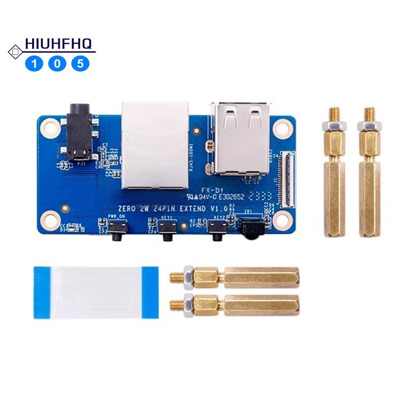 Hiuhfhq106For Orange Pi Zero 2 W บอร์ดขยายอินเทอร์เฟซ 100M พอร์ตเครือข่าย + USB 2.0 + Analog Audio และอินเทอร์เฟซวิดีโออุปกรณ์เสริม 1 ชุด