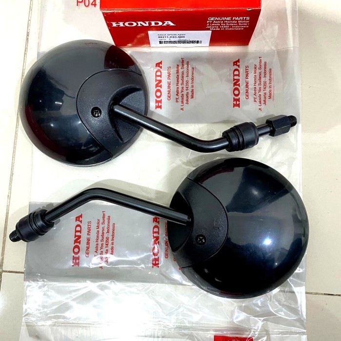 SCOOPY MOTORCYCLE MIRRORS BLACK CONVEX GLASS 1 ชุด ซ้ายขวา PAIR K93