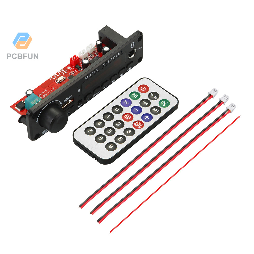 Pcbfun เครื่องขยายเสียงถอดรหัสพร้อมไมโครโฟน Bt ถอดรหัส FM พร้อมการบันทึก Call Lossless เมนบอร์ด 2*25