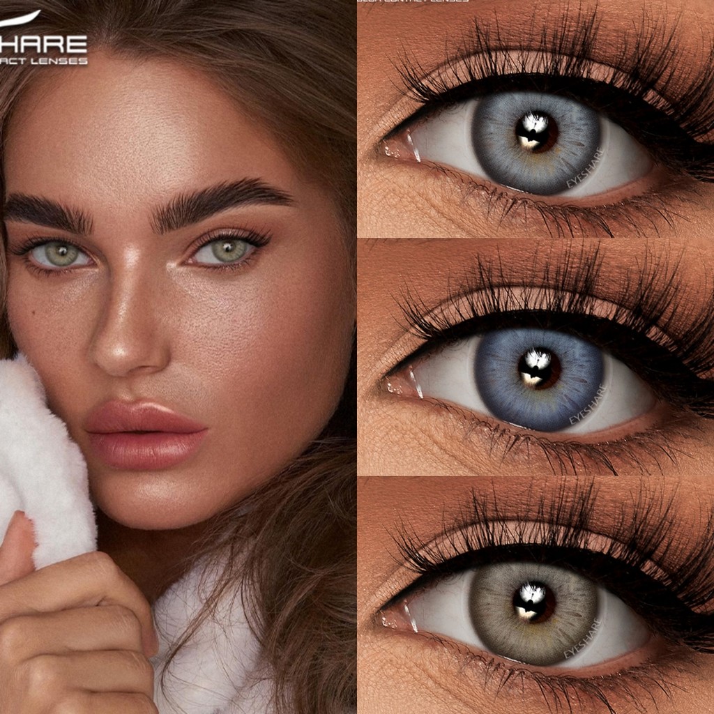 Eyeshare 1 คู่ใหม่คอนแทคเลนส์สีสําหรับตา dark Eyes เลนส์ธรรมชาติสีฟ้าแฟชั่นเลนส์สี Eye เครื่องสําอางรายปีใช้