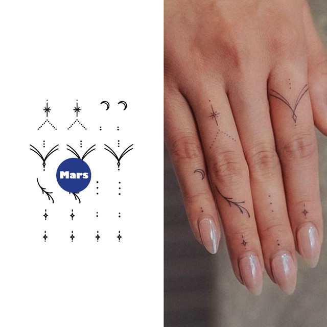【Mars Tattoo】ใหม่ สติกเกอร์รอยสักชั่วคราว กึ่งถาวร 2 สัปดาห์ ติดทนนาน X012