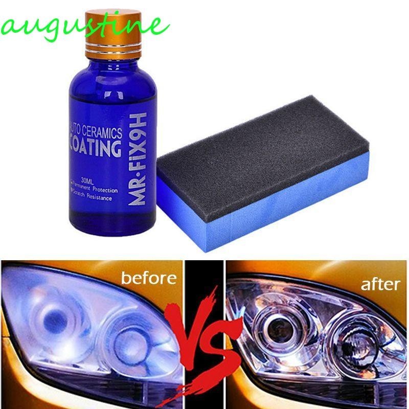 Augustine ชุดน้ํายาขัดไฟหน้ารถยนต์ เซรามิค เคลือบคริสตัลนาโน 30 มล. สําหรับซ่อมแซมรถยนต์