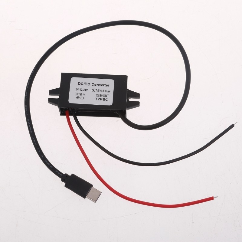 L 12V ถึง 5V 3A DCDC ขั้นตอนลงแหล่งจ่ายไฟแรงดันไฟฟ้าอะแดปเตอร์เอาต์พุตตัวแปลงไฟ