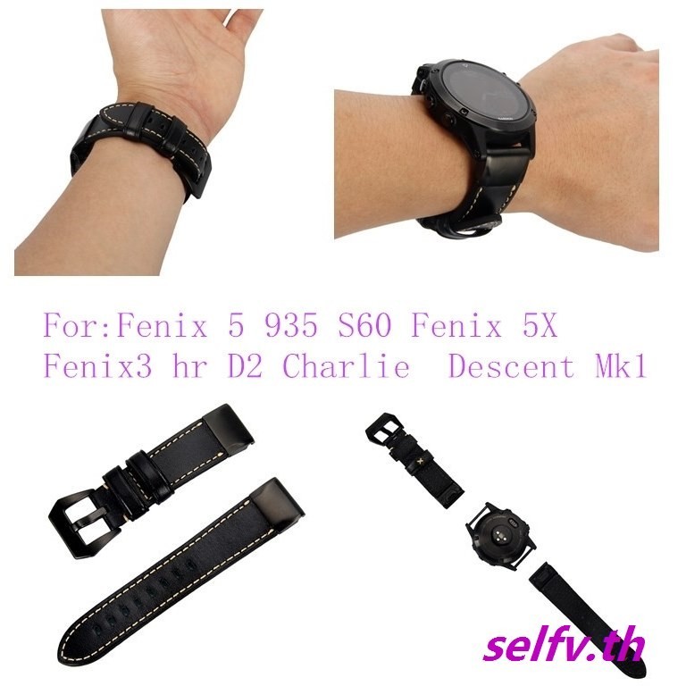สายนาฬิกาข้อมือหนังแท้ แบบเปลี่ยน สําหรับ Garmin Fenix5 5S 5X Plus Fenix6S 935 945 S62 Mk2s