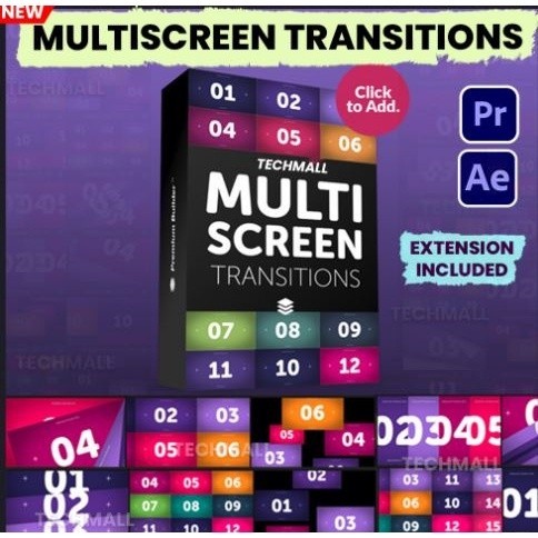 【พร้อมส่ง】Multiscreen Transitions for Premiere Pro/After Effect