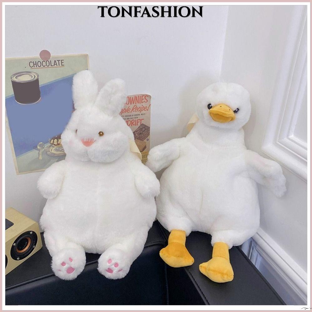 Tonfashion กระเป๋าเป้สะพายหลัง กระเป๋าสะพายไหล่ ขนาดใหญ่ จุของได้เยอะ ลายการ์ตูนกระต่าย เป็ดน่ารัก แฟชั่นสําหรับผู้หญิง