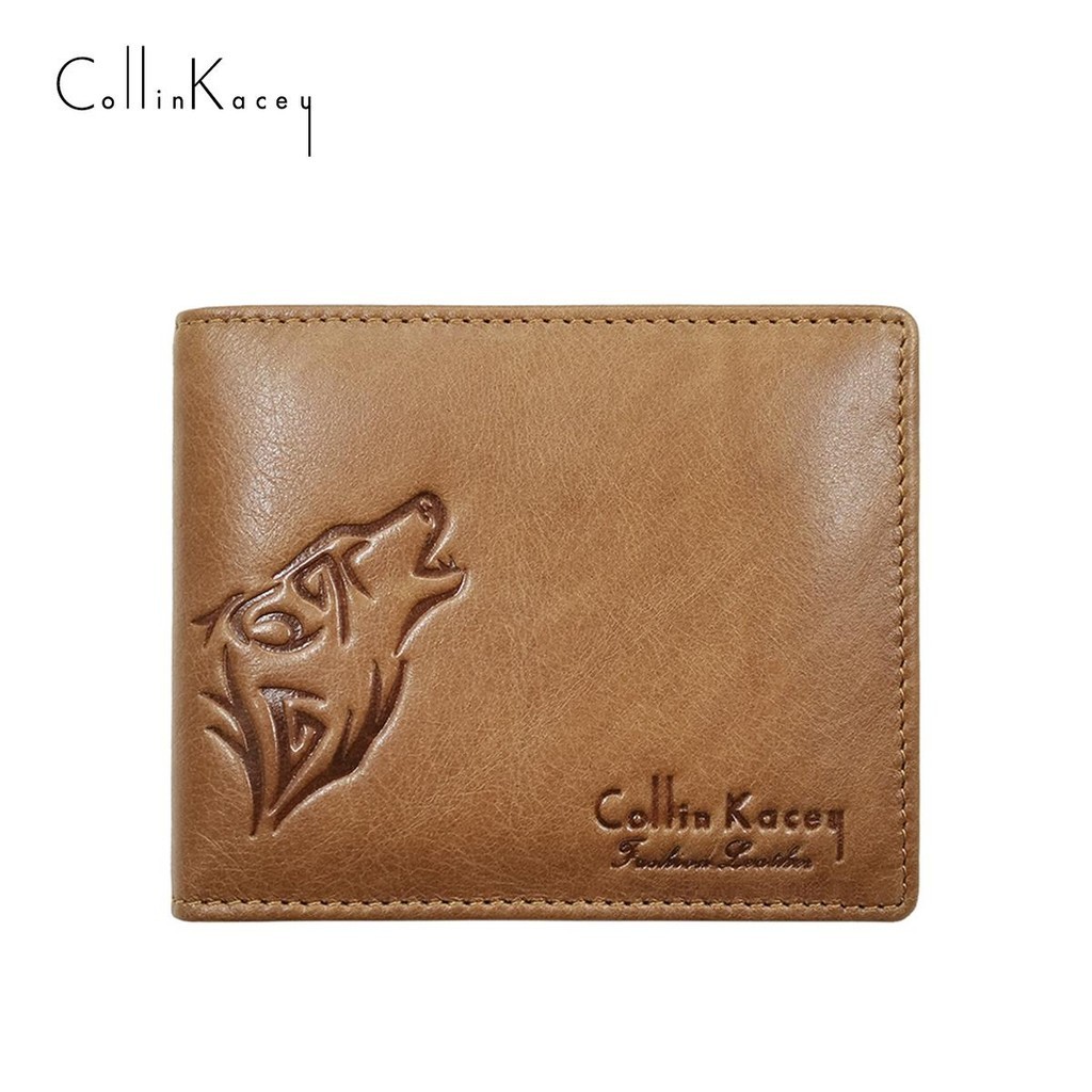 Collin Kacey A40 กระเป๋าสตางค์แฟชั่นใหม่ กระเป๋าสตางค์ผู้ชายหนังแท้ใบสั้น Genuine leather wallet รูปที่ 4