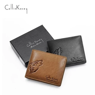 Collin Kacey A40 กระเป๋าสตางค์แฟชั่นใหม่ กระเป๋าสตางค์ผู้ชายหนังแท้ใบสั้น Genuine leather wallet
