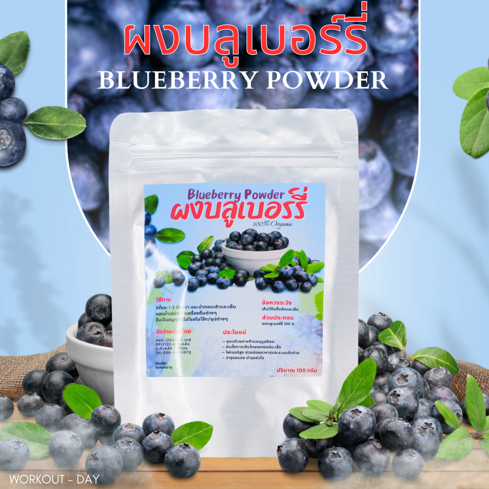 ผงบลูเบอร์รี่ Blueberry Powder 100 กรัม