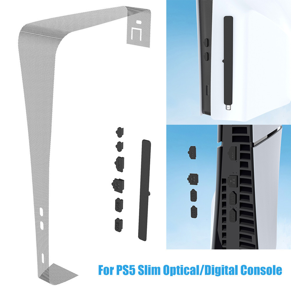 แผ่นซิลิโคนกรองฝุ่น พร้อมปลั๊กกันฝุ่น สําหรับคอนโซล PS5 Playstation 5 Slim Disc &amp; Digital Edition