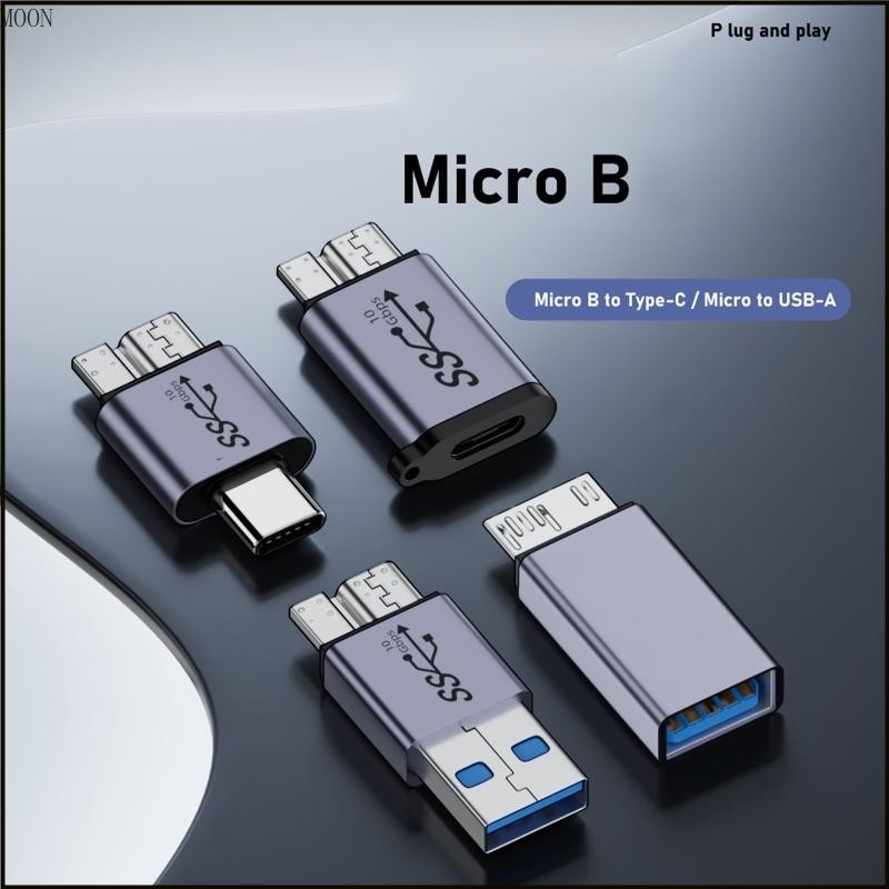 Moon อะแดปเตอร์สายชาร์จ USB 3 0 Type C เป็น MicroB 10Gbps