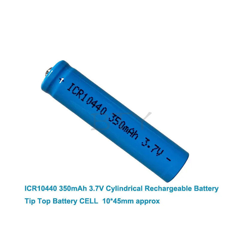 BTY 10440 AAA Size 3.7V 350mAh ICR10440 Lithium Li-ion Rechargeable Battery With Button Tip Tops For