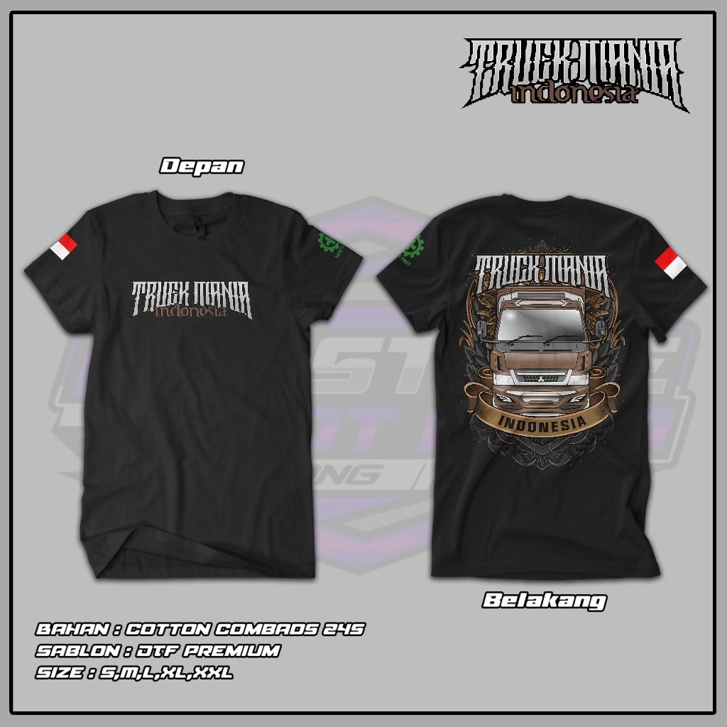 เสื้อยืดรถบรรทุก Mania อินโดนีเซีย 02 | เสื้อยืด Young Driver | เสื้อยืดพรีเมี่ยม | เสื้อยืดรวม 24S 
