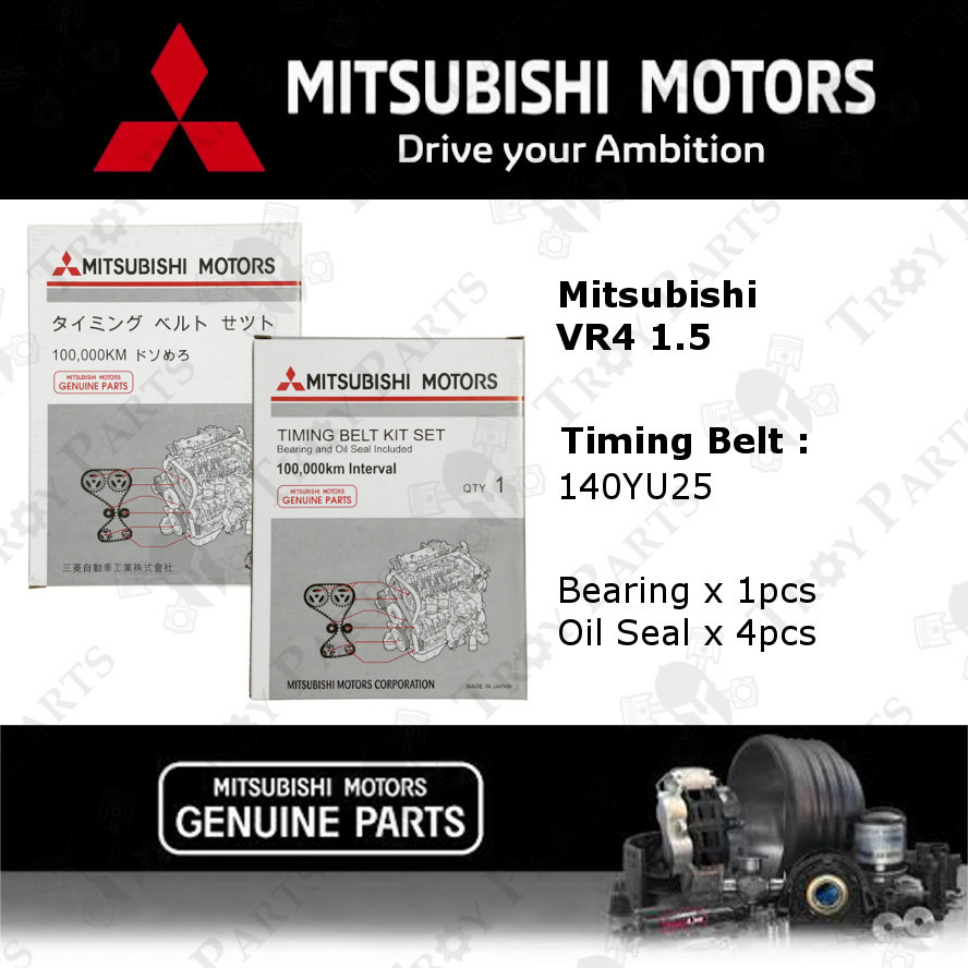 ชุดสายพานไทม์มิ่ง Mitsubishi 100K MD334206 สําหรับ VR4 Lancer 1.5 4G15 TC TwinCam DOHC ( 140YU25 )