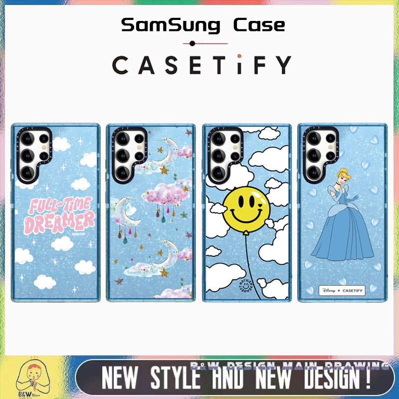 เคสโทรศัพท์มือถือแบบนิ่ม ผิวด้าน กันกระแทก ลายก้อนเมฆสีฟ้า สําหรับ Samsung Galaxy S22 23 24 UItra S23 24 Plus S23 S24