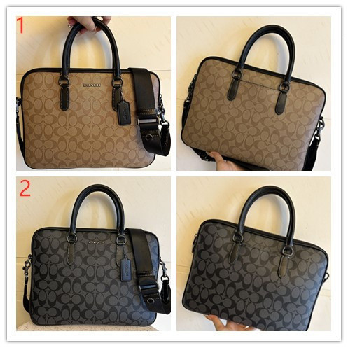 Liam Compact Brief CJ630 ผู้ชาย กระเป๋าสะพาย Coac h กระเป๋าเอกสาร ความจุสูง ใส่A4ได้ พิมพ์คลาสสิก หน