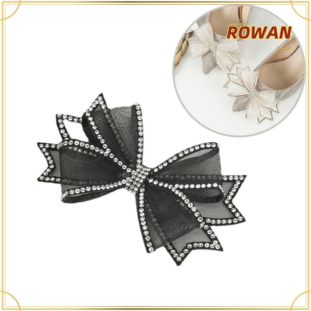 Rowans บักเกิลติดรองเท้า ประดับโบว์ พลอยเทียม แวววาว อุปกรณ์เสริม สําหรับเจ้าสาว งานแต่งงาน DIY 1 ชิ้น