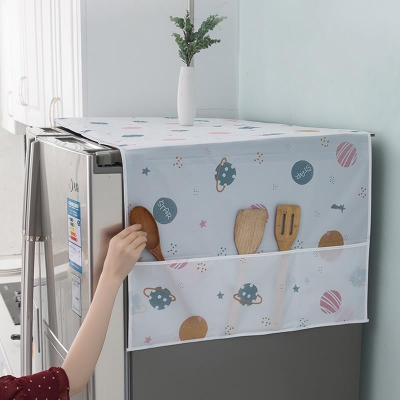 ผ้าคลุมตู้เย็นผ้าคลุมเครื่องซักผ้าแบบเดี่ยวและสองประตูแบบกลองเตาอบไมโครเวฟแบบถุงเก็บฝุ่น