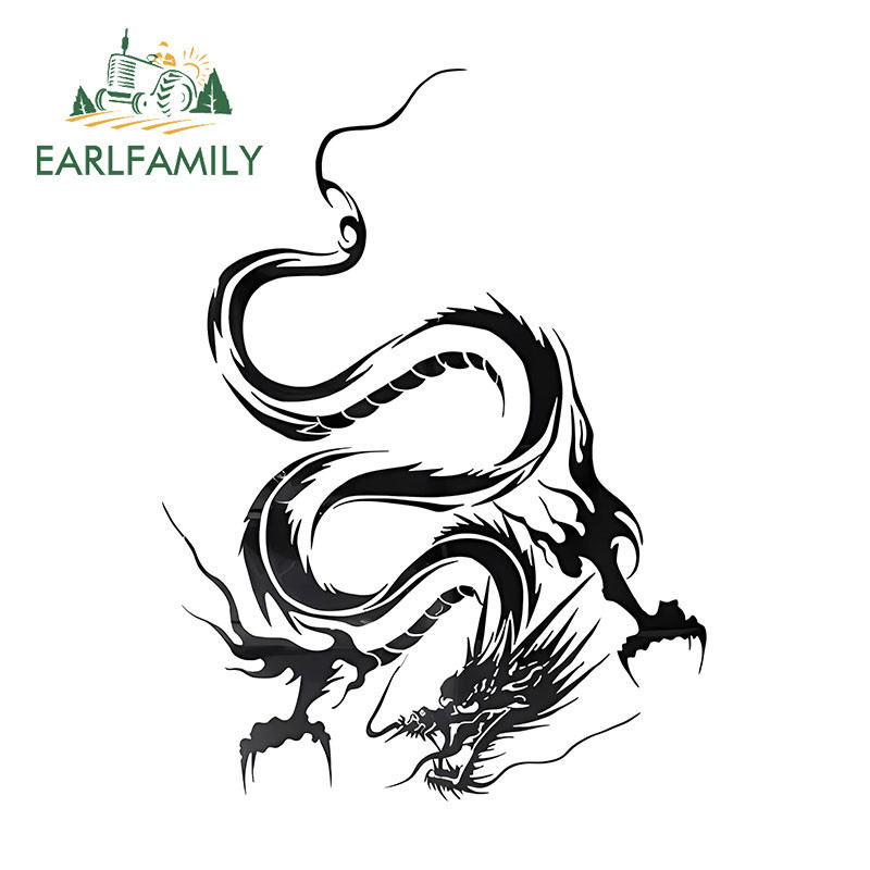 Earlfamily 13 ซม.มังกรรถสติกเกอร์สเก็ตบอร์ดรถจักรยานยนต์Occlusion Scratch Decalsกระจกมองหลังซีดานกราฟิกแฟชั่นDecor
