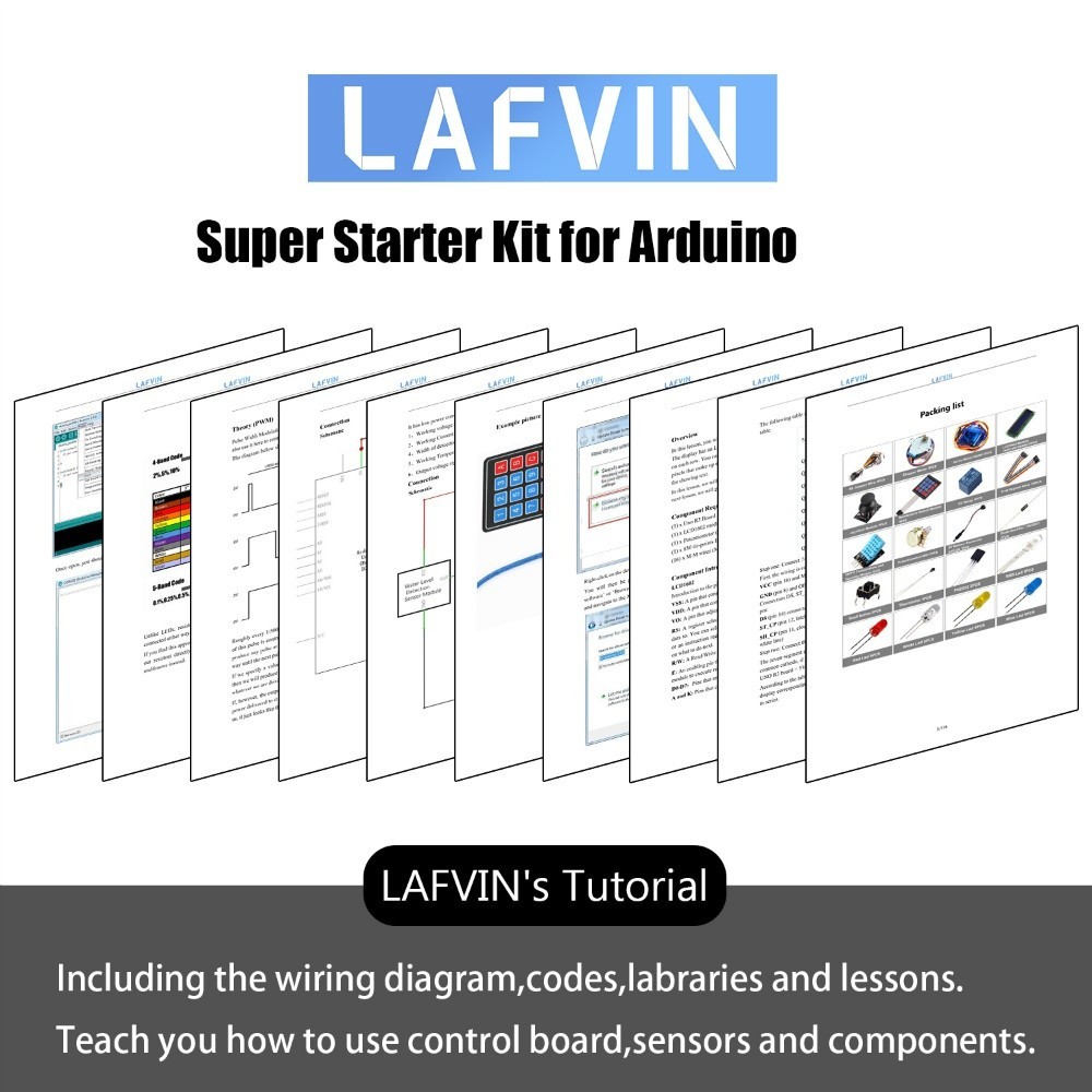 Ready Arduino Super Starter Kit/ชุดการเรียนรู้สําหรับโครงการ Arduino Uno R3 Arduino พร้อมการสอน
