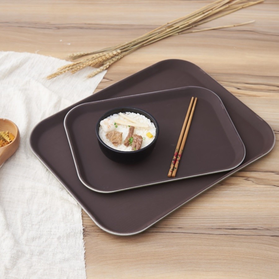 House Shop216 House Shop ถาดเสิร์ฟกันลื่นพลาสติกสี่เหลี่ยม 35x27x2 ซม. รุ่น HANA