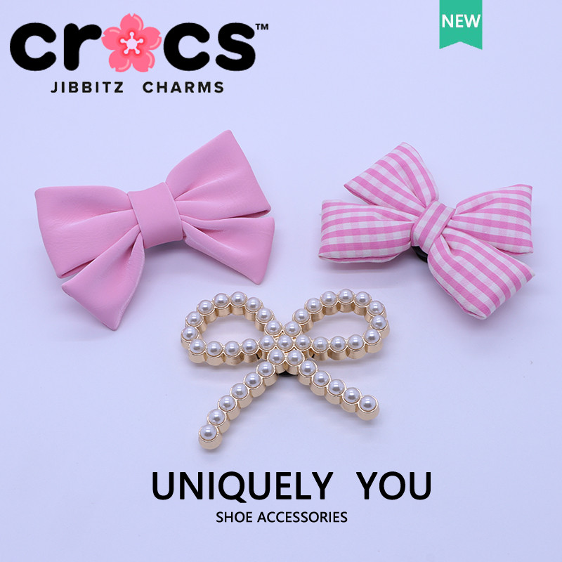 Jibbitz crocs โบว์ตกแต่งหัวเข็มขัดรองเท้าน่ารักอุปกรณ์เสริม