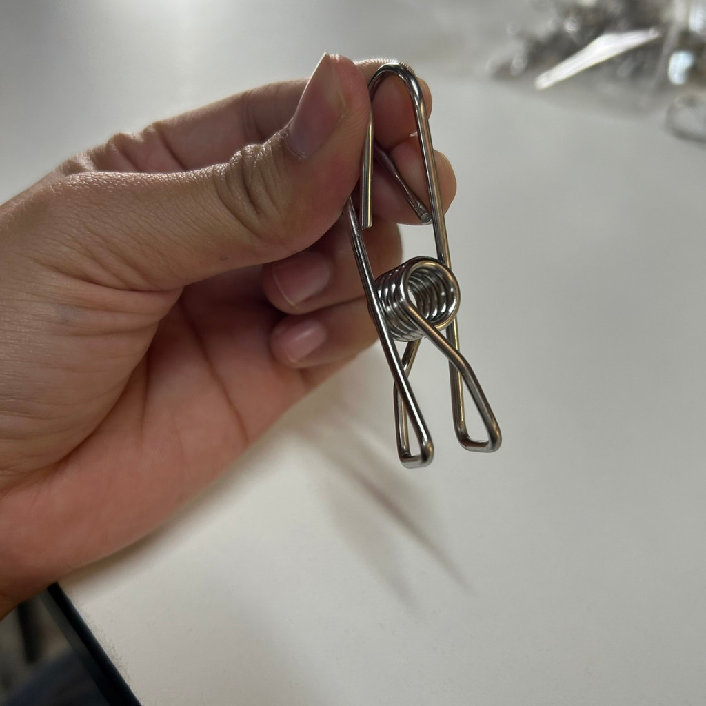 พร้อมส่ง กิ๊บหนีบผ้า ตัวหนีบผ้า หนีบขดลวด คลิปหนีบผ้า สแตนเลส ขนาด 4.3-8.5cm - รูปที่ 3
