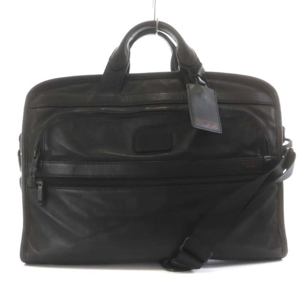 TUMI all leather briefcase business bag 2 way black Direct from Japan Secondhand
