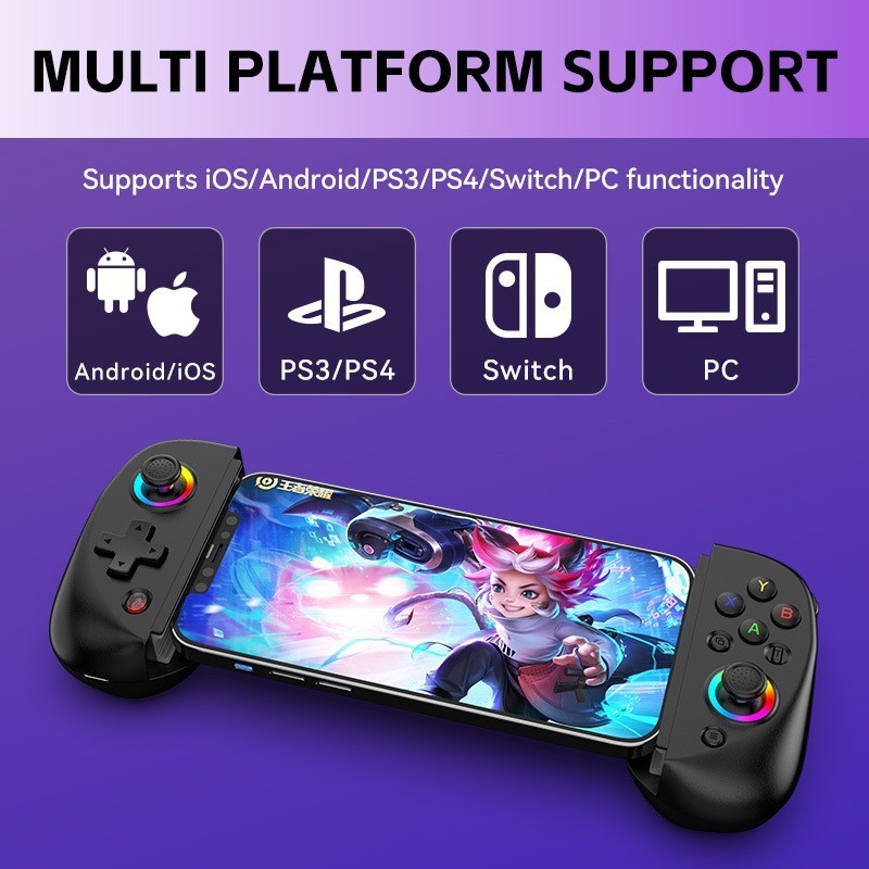 จอยมือถือ 🔥 ส่งใน24ชม. จอย BSP-D8 แท้ รุ่นใหม่ ใส่ iPad ได้ ประกัน 1 ปี รองรับ iOS Android Switch PS4 PC จอย D8