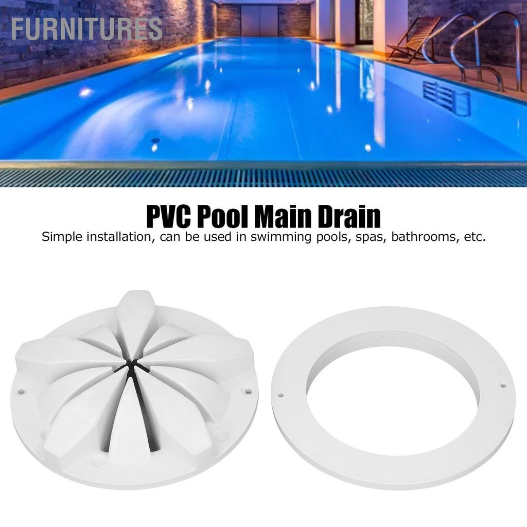 Furnitures สระว่ายน้ำท่อระบายน้ำหลัก PVC สีขาวรอบน้ำพุร้อนสระว่ายน้ำท่อระบายน้ำอุปกรณ์เสริมสำหรับห้องน้ำสปา
