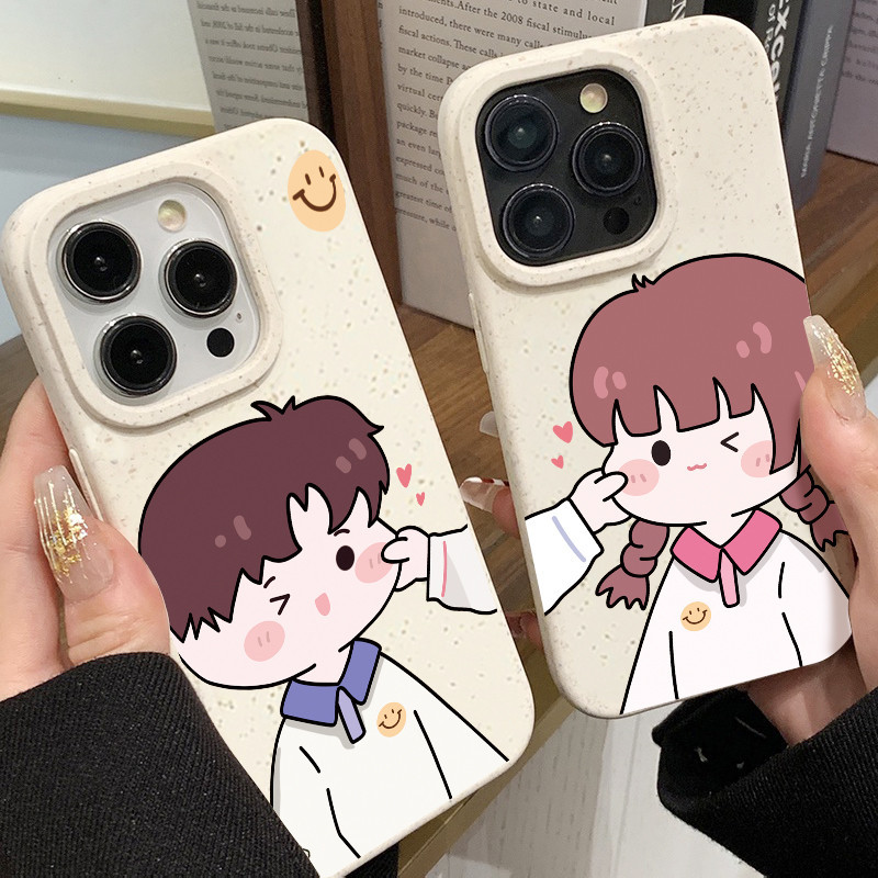 เข้ากันได้สำหรับ เคสไอโฟน เคส iPhone 11 ป้องกันการกันกระแทกใบหน้าฉกคู่ยิ้มใบหน้าเข้ากันได้กับ iPhone 15 14 13 12 XR XS 8
