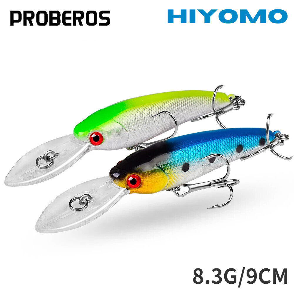 Proberos 1pcs Topwater Minnow Fishing Lure 9 ซม.8.3g ประดิษฐ์ Hard CrankBit Lure ลอย Wobbler ญี่ปุ่นตกปลา Tackle Casting Toman